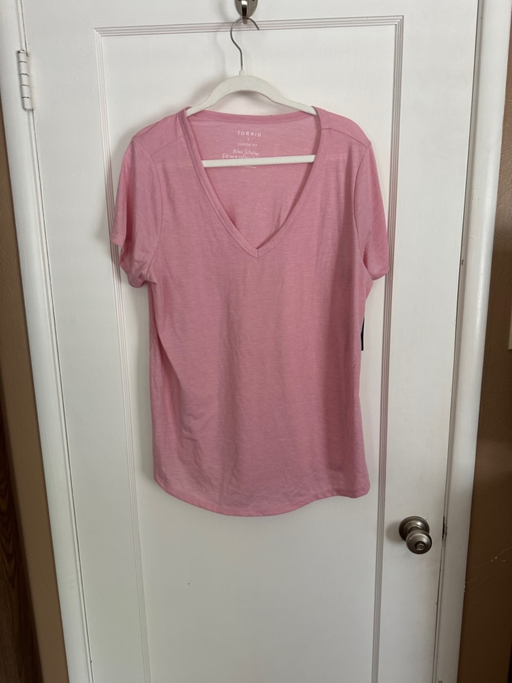 torrid Pink V-Neck Short Sleeve Tee